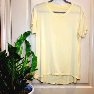 American Eagle Soft and Sexy Oversized Scoop Neck High Low Bright Yellow Top